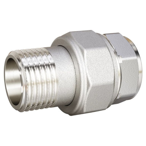 Американка 1 1/4"-1 1/4", LD Pride, резьба-резьба, вн.- нар., латунь (никель)