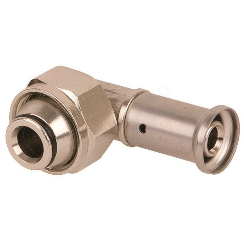 Угольник 90 16-3/4", Henco P 33, пресс-резьба, вн., латунь, евроконус, с накид.гайкой