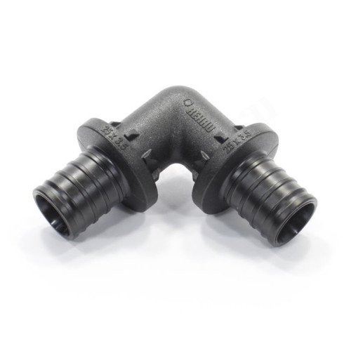 Угольник 90° 25-25, Rehau RAUTITAN, PX, надв.гильза-надв.гильза, полифениленсульфон