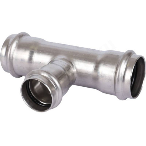 Тройник 28-22-28, Sanha NiroSan, 9130, пресс-пресс, сталь нержавеющая