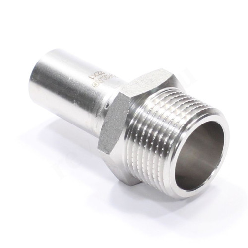 Переходник 22-1", WAAG Heavy Inox, труба-резьба, нар., сталь нержавеющая