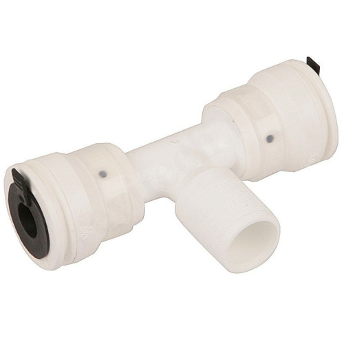 Тройник 26-1"-26, Henco Vision, обжим-резьба, нар., PVDF