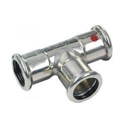 Тройник 42-28-42, Sanha Therm 24130, пресс-пресс, сталь (цинк)