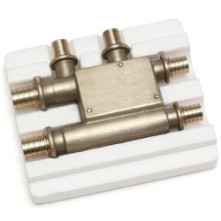 Крестовина 16-16-16, Rehau RAUTITAN, MX, надв.гильза-надв.гильза, латунь