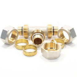 Тройник 32-32-32, General Fittings 5300, 10, обжим-обжим, латунь (никель)