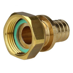 Переходник 20-1/2", Sanext, надв.гильза-резьба, вн., латунь, с накид.гайкой