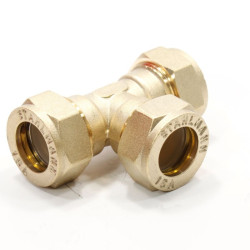 Тройник 15-15-15, Stahlmann EF, обжим-обжим, латунь