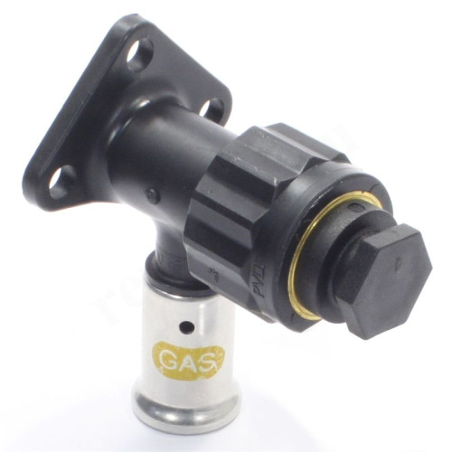 Водорозетка 16-1/2", Henco PKG, 2, пресс-резьба, вн., PVDF, с черной заглушкой, газ