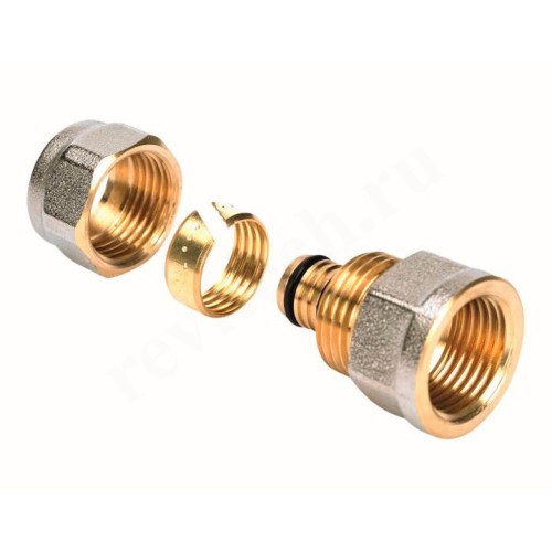 Переходник 16-1/2", Henco ВР, обжим-резьба, вн., латунь (никель)