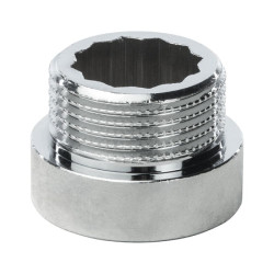 Удлинитель 1"-1", General Fittings 2600 D8, резьба-резьба, вн.- нар., латунь (хром), L10