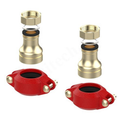 Переходник 1 1/2"-2", Meibes, Victaulic-резьба, вн., латунь