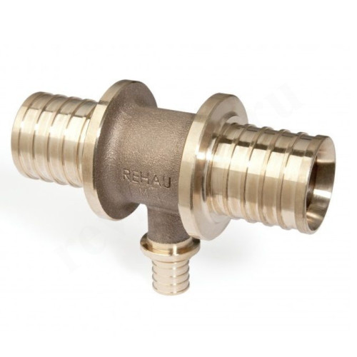 Тройник 63-50-63, Rehau RAUTITAN, RX, надв.гильза-надв.гильза, бронза