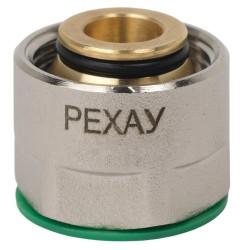 Резьбозажимное 20 x 2.9-3/4", Рехау Stabil, обжим-резьба, вн., латунь (никель) евроконус