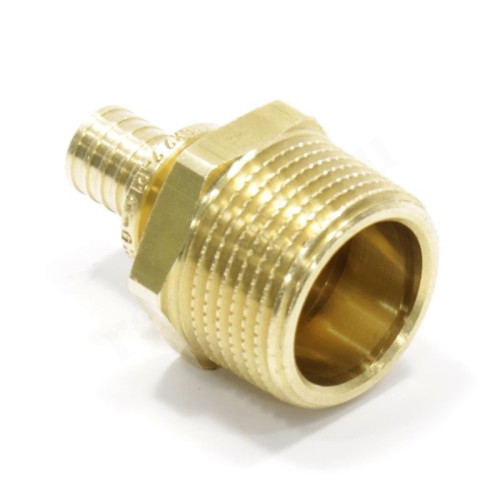 Переходник 16-1", Rehau RAUTITAN MX, надв.гильза-резьба, нар., латунь, золотой