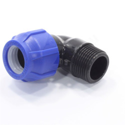 Отвод 90° 25-1", Valfex, обжим-резьба, нар., PP-R, для ПНД труб