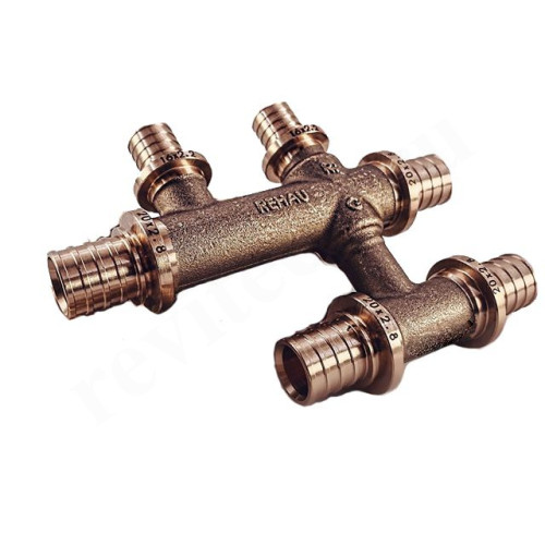 Крестовина 20-16-20, Rehau RAUTITAN, надв.гильза-надв.гильза, латунь