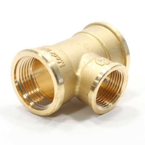 Тройник 1"-3/4"-1", General Fittings 2700 13, резьба-резьба, вн., латунь