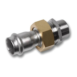 Американка 18-1/2", Sanha NiroSan, 9333G, пресс-резьба, нар., сталь нержавеющая