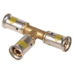 Тройник 16-16-16, Henco PG, 9, пресс-пресс, латунь, газ