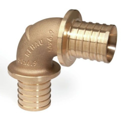 Угольник 90° 50-50, Rehau RAUTITAN, RX, надв.гильза-надв.гильза, бронза