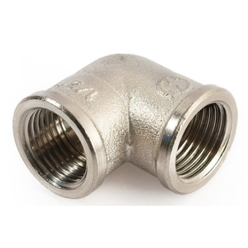 Угольник 90° 3/8"-3/8", General Fittings 2700 25, резьба-резьба, вн., латунь (никель)