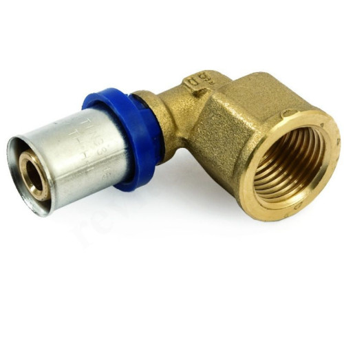 Угольник 90° 16-1/2", General Fittings 5T00, 22, пресс-резьба, вн., латунь