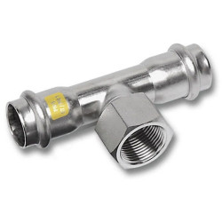 Тройник 76.1-3/4"-76.1, Sanha NiroSan Gas, 17130G, пресс-резьба, вн., сталь нержавеющая