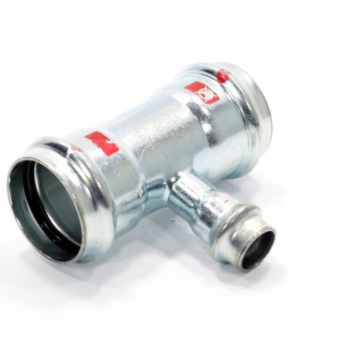 Тройник 35-15-35, Viega Prestabo 1118, пресс-пресс, сталь (цинк)