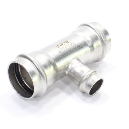 Тройник 35-18-35, WAAG Heavy Inox, пресс-пресс, сталь нержавеющая