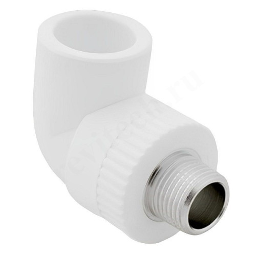 Угольник 90° 20-1/2", RTP, пайка-резьба, нар., полипропилен, белый