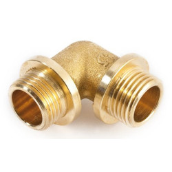 Угольник 90° 1/2"-1/2", General Fittings 2700 F9, резьба-резьба, нар., латунь, с ограничителем