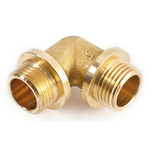 Угольник 90° 1/2"-1/2", General Fittings 2700 F9, резьба-резьба, нар., латунь, с ограничителем