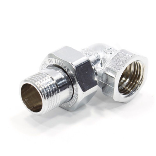 Американка угловая 90° 1/2"-1/2", General Fittings 2700 I4, резьба-резьба, вн.- нар., латунь (хром)