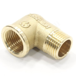 Угольник 90° 1/2"-1/2", General Fittings 2700 F8, резьба-резьба, вн.- нар., латунь