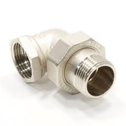 Американка угловая 90° 1"-1", General Fittings 2700 I4, резьба-резьба, вн.- нар., латунь (никель)