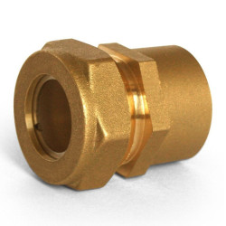 Переходник 15-1/2", Stahlmann groove EF, обжим-резьба, вн., латунь