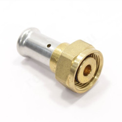 Переходник 16-3/4", Henco P 19, пресс-резьба, вн., латунь, евроконус, с накид.гайкой
