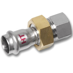 Американка 22-1", Sanha NiroSan Industry, 18330G, пресс-резьба, вн., сталь нержавеющая