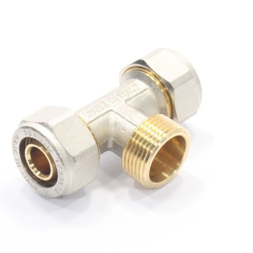 Тройник 20-3/4"-20, General Fittings 5300, 11, обжим-резьба, нар., латунь (никель)