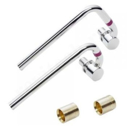 Трубка С-образная 16-12-16, Rehau RAUTITAN, надв.гильза-труба, медь (никель), L155, левые, с гильзам