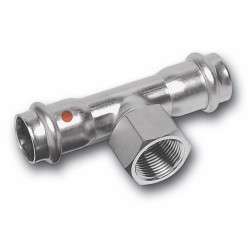 Тройник 18-3/4"-18, Sanha NiroTherm, 91130G, пресс-резьба, вн., сталь нержавеющая