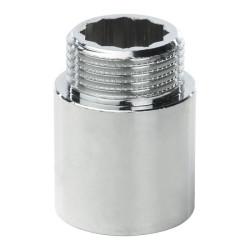 Удлинитель 1"-1", General Fittings 2600 D8, резьба-резьба, вн.- нар., латунь (хром), L30