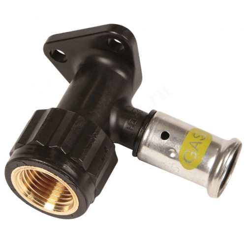 Водорозетка 20-1/2", Henco PKG, 2, пресс-резьба, вн., PVDF, с черной заглушкой, газ