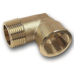 Угольник 90 1"-1", Sanha PuraFit 3092, резьба-резьба, вн.- нар., бронза