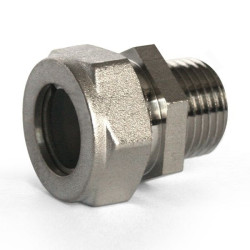 Переходник 15-1/2", Stahlmann EF, обжим-резьба, нар., латунь (никель)