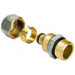 Переходник 16-1/2", Henco S, обжим-резьба, нар., латунь