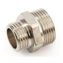 Ниппель 1 1/4"-1", General Fittings 2600 03, резьба-резьба, нар., латунь (никель)