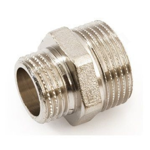 Ниппель 1 1/4"-1", General Fittings 2600 03, резьба-резьба, нар., латунь (никель)