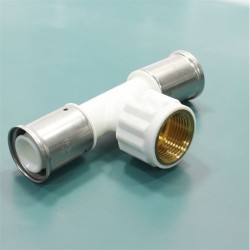 Тройник 32-1"-32, Henco PKW, 13, пресс-резьба, вн., PVDF