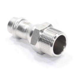 Переходник 15-3/4", WAAG Heavy Inox, пресс-резьба, нар., сталь нержавеющая